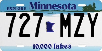 MN license plate 727MZY