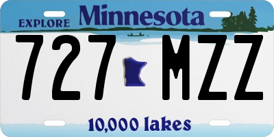 MN license plate 727MZZ