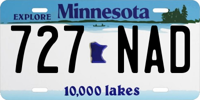 MN license plate 727NAD