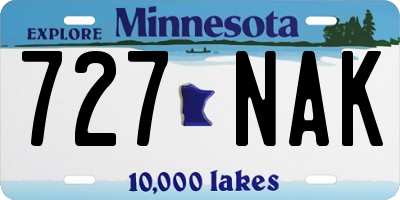 MN license plate 727NAK