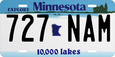 MN license plate 727NAM
