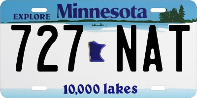 MN license plate 727NAT