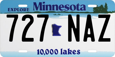 MN license plate 727NAZ