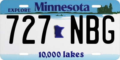 MN license plate 727NBG