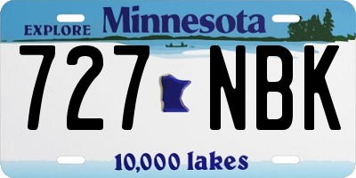 MN license plate 727NBK