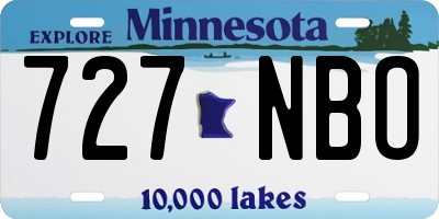 MN license plate 727NBO