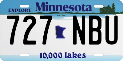 MN license plate 727NBU