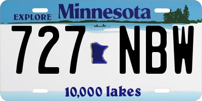 MN license plate 727NBW
