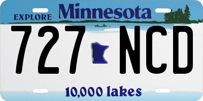 MN license plate 727NCD