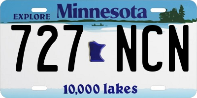 MN license plate 727NCN