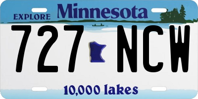 MN license plate 727NCW