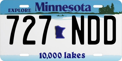 MN license plate 727NDD