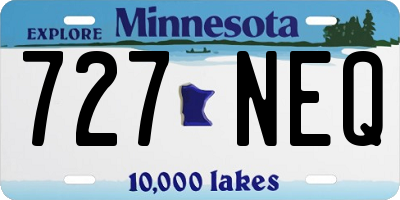 MN license plate 727NEQ