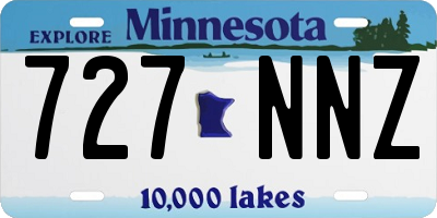 MN license plate 727NNZ