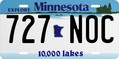 MN license plate 727NOC