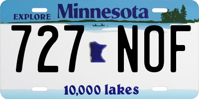 MN license plate 727NOF