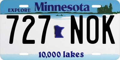 MN license plate 727NOK