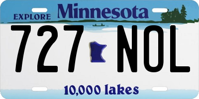 MN license plate 727NOL