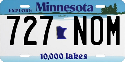 MN license plate 727NOM