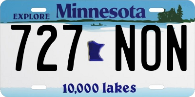 MN license plate 727NON