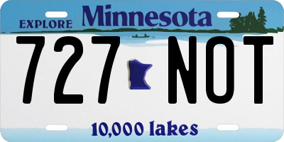 MN license plate 727NOT