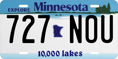 MN license plate 727NOU