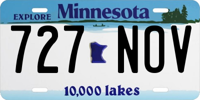 MN license plate 727NOV