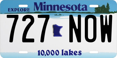 MN license plate 727NOW