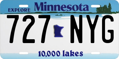 MN license plate 727NYG