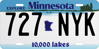 MN license plate 727NYK