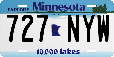 MN license plate 727NYW