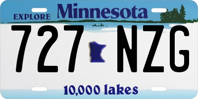MN license plate 727NZG