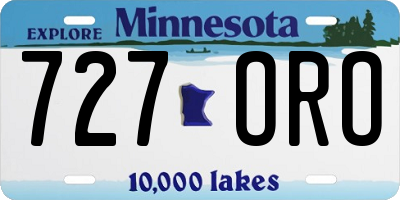 MN license plate 727ORO