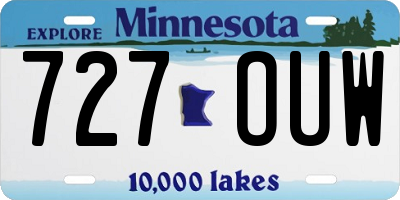 MN license plate 727OUW