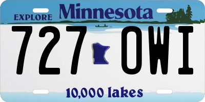 MN license plate 727OWI