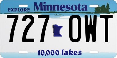 MN license plate 727OWT