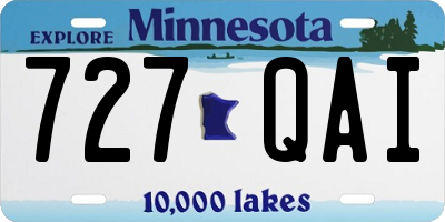 MN license plate 727QAI