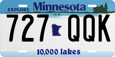 MN license plate 727QQK