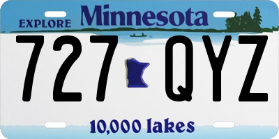 MN license plate 727QYZ