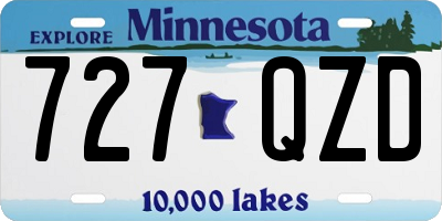 MN license plate 727QZD