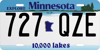 MN license plate 727QZE