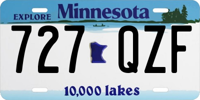 MN license plate 727QZF