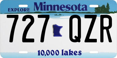 MN license plate 727QZR