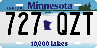 MN license plate 727QZT