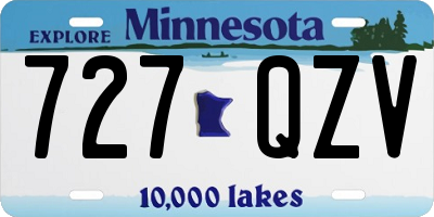 MN license plate 727QZV