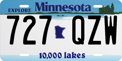 MN license plate 727QZW