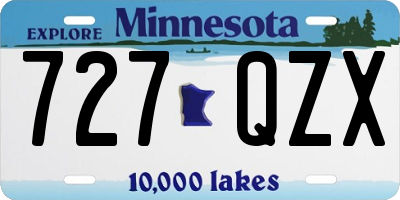 MN license plate 727QZX