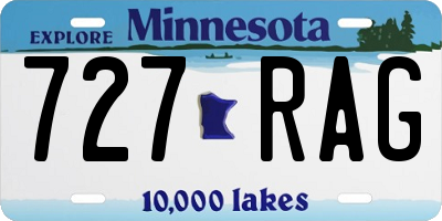 MN license plate 727RAG