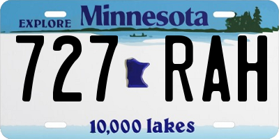 MN license plate 727RAH
