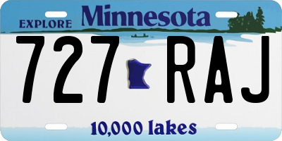 MN license plate 727RAJ